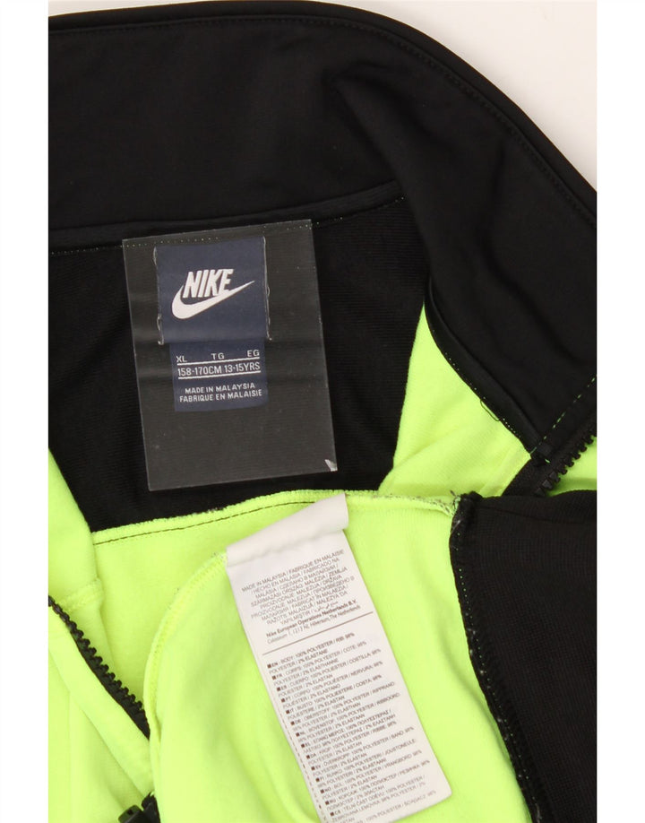 NIKE Boys Tracksuit Top Jacket 13-14 Years XL Green Colourblock Polyester Vintage Nike and Second-Hand Nike from Messina Hembry 