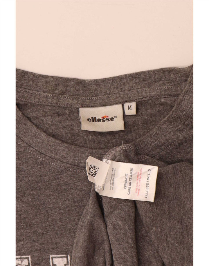 Męska koszulka z grafiką Ellesse, średnia, szara, bawełniana nakrapiana