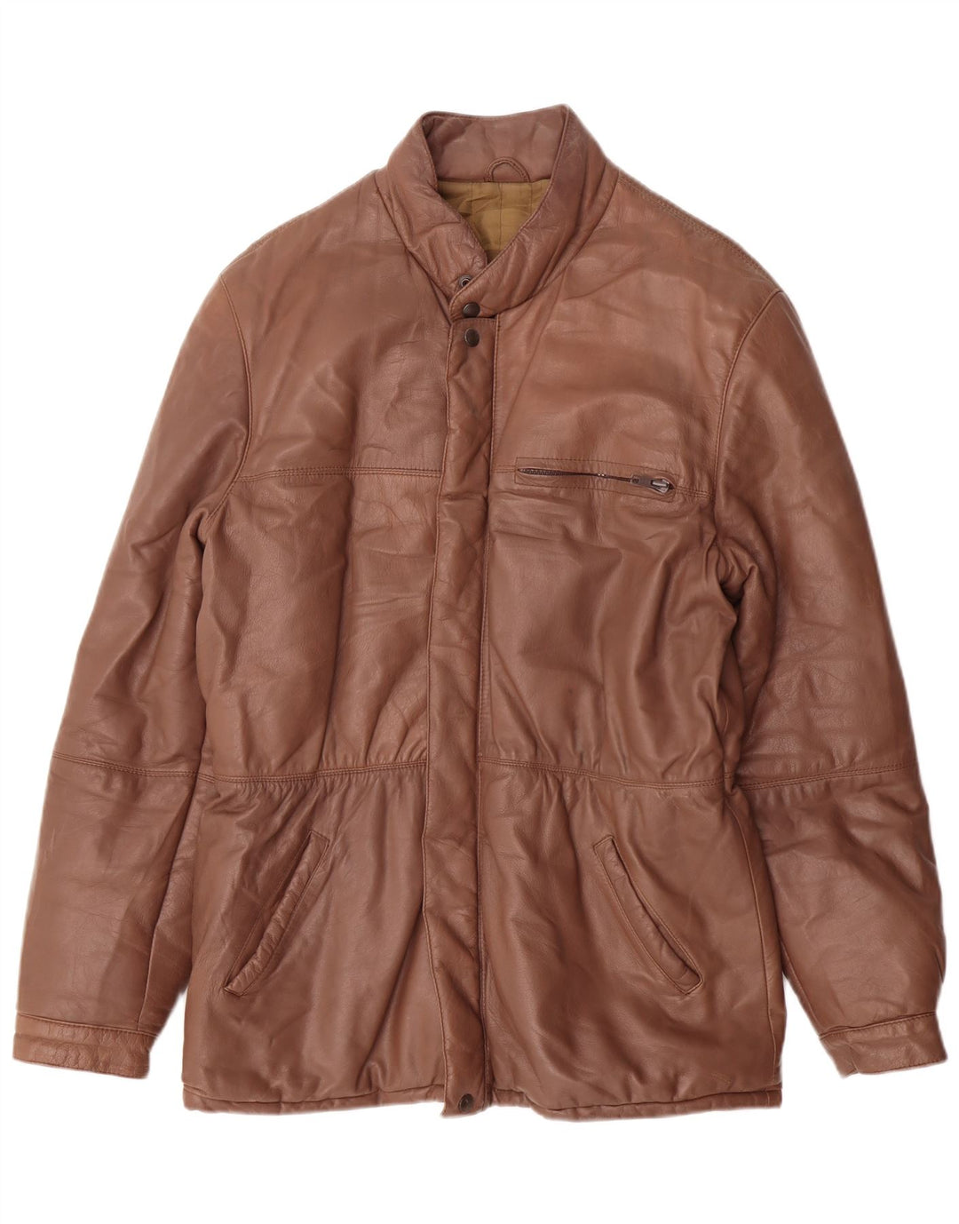 Vintage damska kurtka skórzana IT 50 XL brązowa