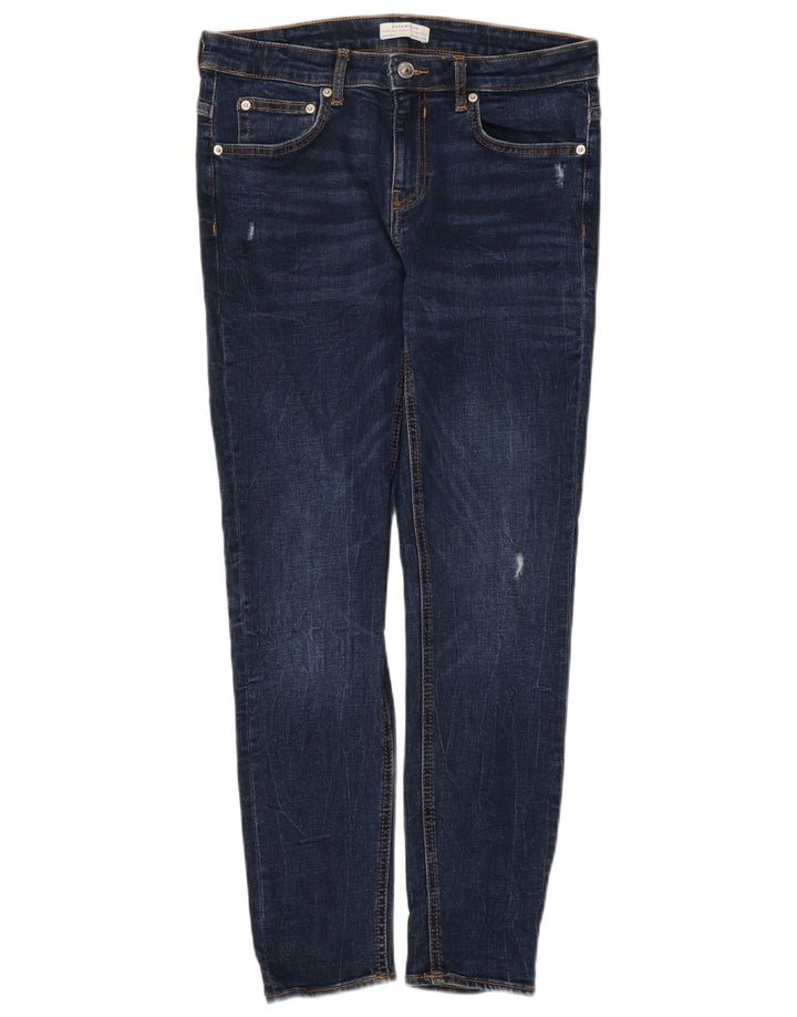 Damskie jeansy rurkowe Zara w trudnej sytuacji EU 40 Medium W30 L28 Niebieskie