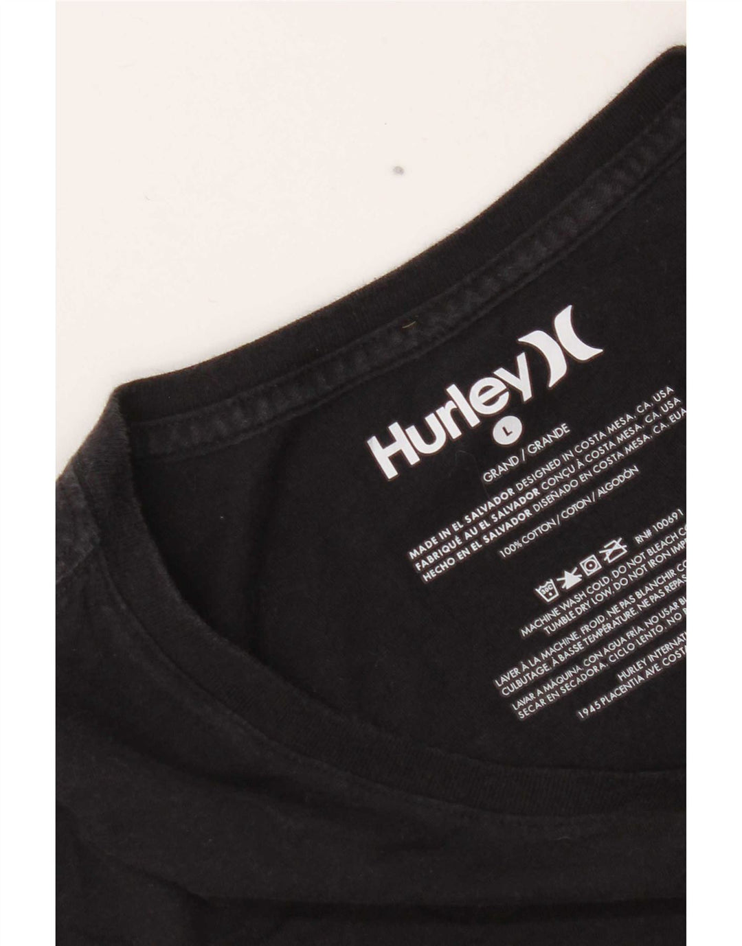 Męska koszulka z krótkim rękawem Hurley o regularnym kroju, duża, czarna, bawełniana
