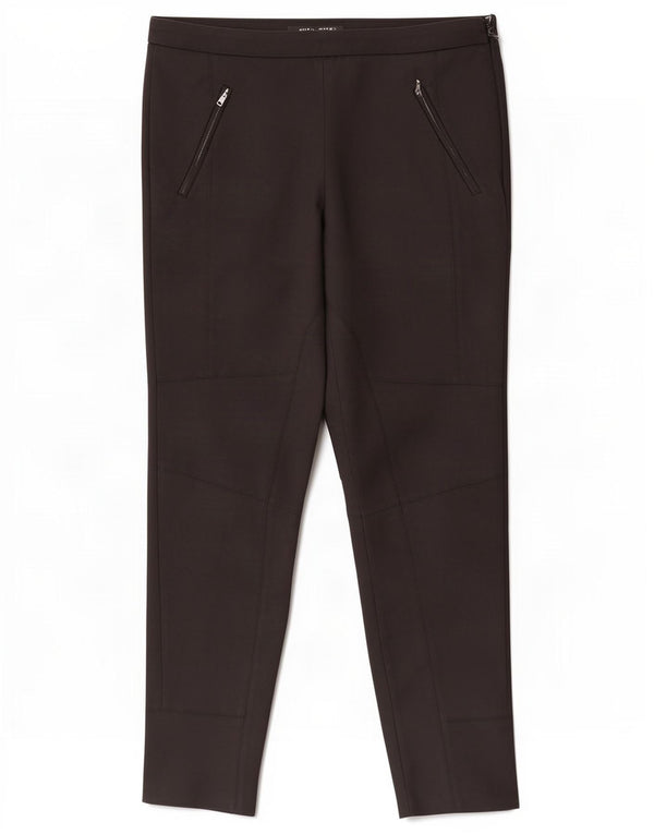 Zara Womens Slim Casual Trousers Large W30 L30 Black Cotton