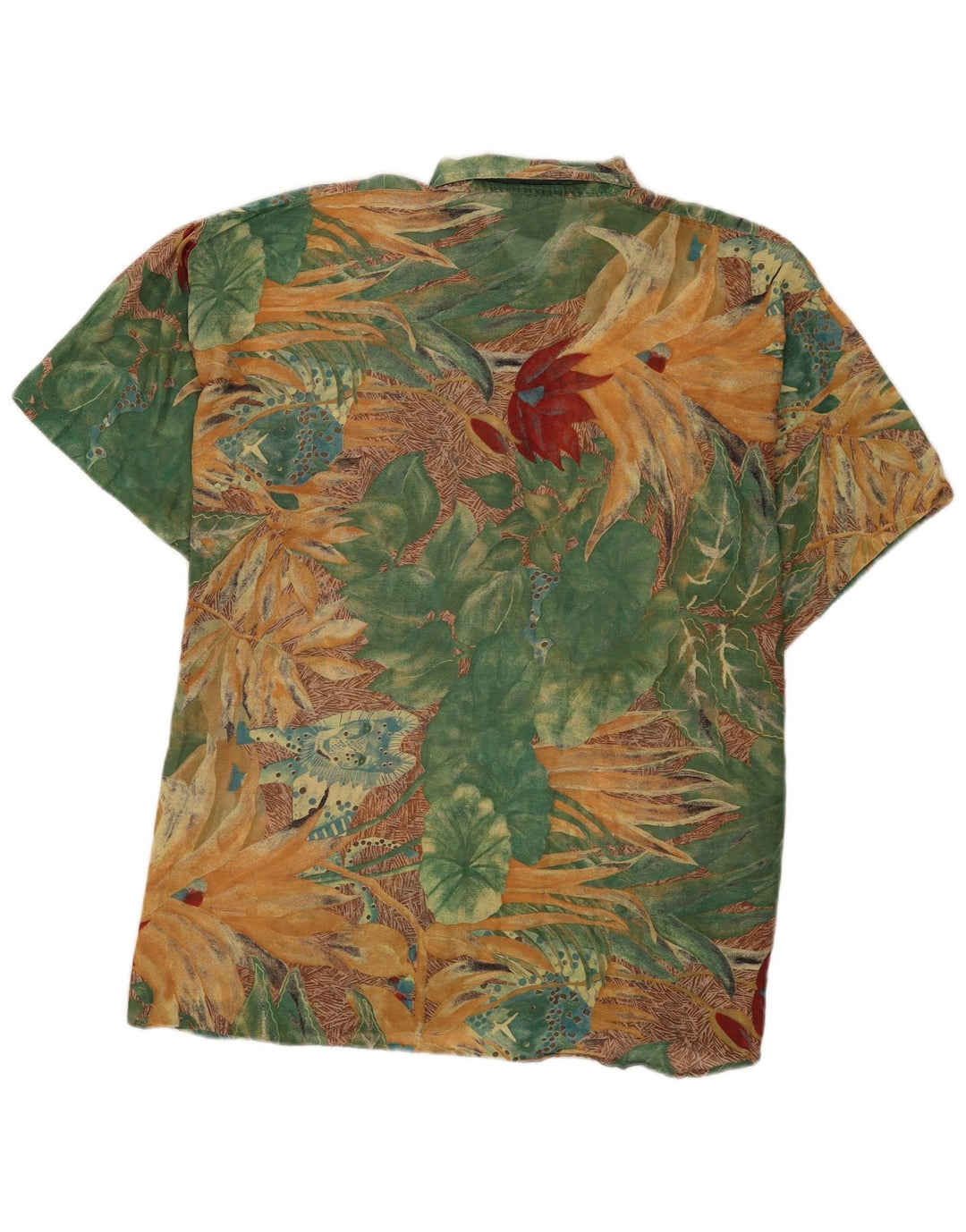 Vintage męska koszula pulowerowa z krótkim rękawem IT 54 XL, wielobarwna w kwiaty