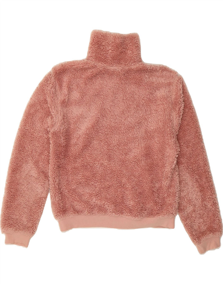 TOPSHOP Womens Oversized Zip Neck Fleece Jumper UK 8 Small Pink Polyester Vintage Topshop and Second-Hand Topshop from Messina Hembry 