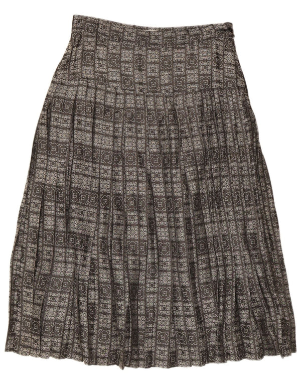 Vintage damska plisowana spódnica w kształcie litery A IT 44 Medium W28 Szary geometryczny octan