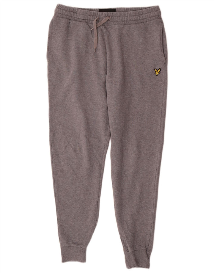 Męskie spodnie dresowe Lyle & Scott Joggersy Średnioszare, bawełniane w cętki