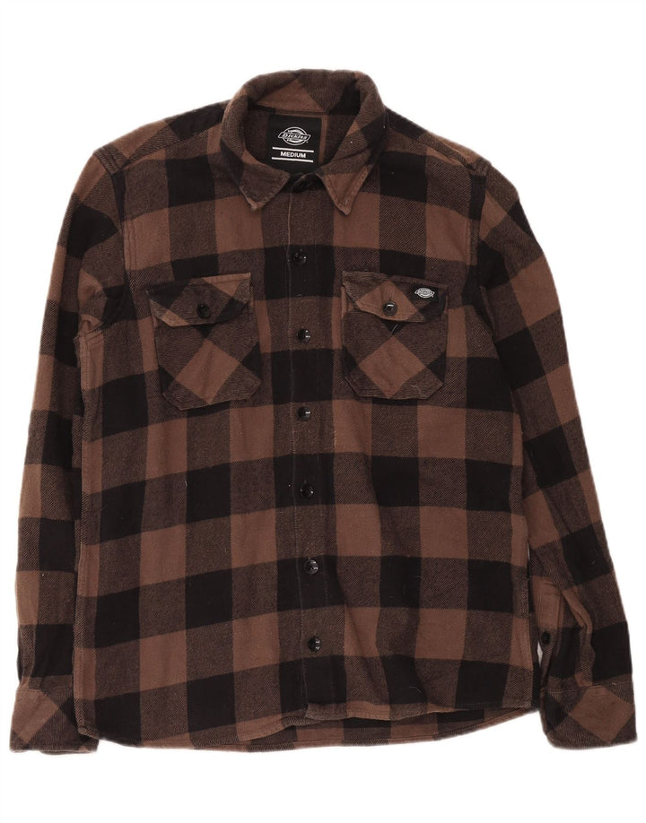 Męska koszula flanelowa Dickies, bawełniana kratka w kolorze średniego brązu