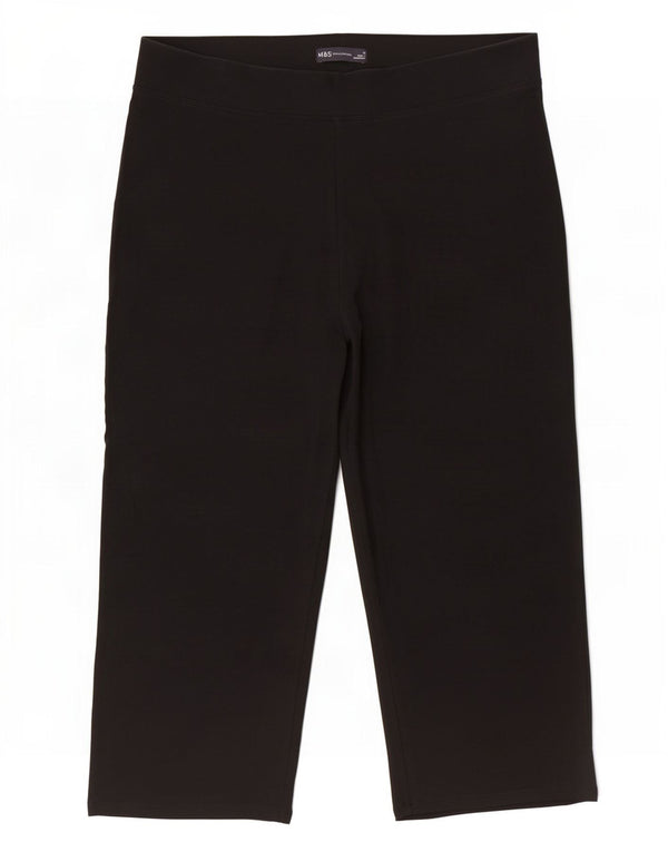 Marks & Spencer Damskie legginsy Capri UK 16, duże, czarne, bawełniane