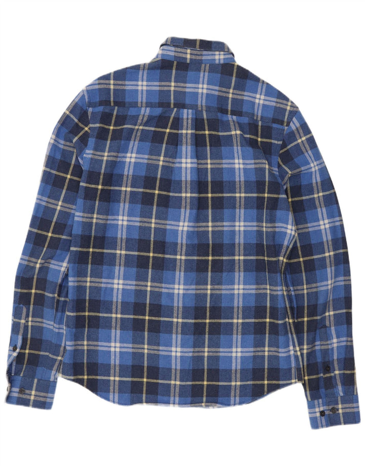 Męska koszula flanelowa Penguin Heritage Fit, bawełniana w średnią niebieską kratkę