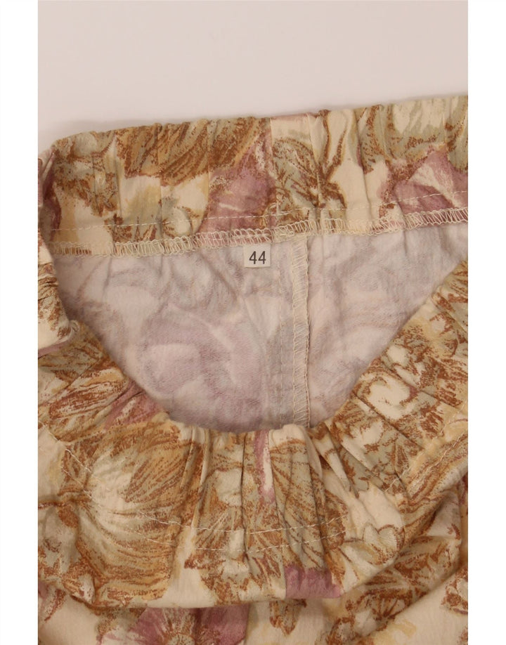 VINTAGE Womens Casual Shorts IT 44 Medium W30  Beige Floral Vintage Vintage and Second-Hand Vintage from Messina Hembry 