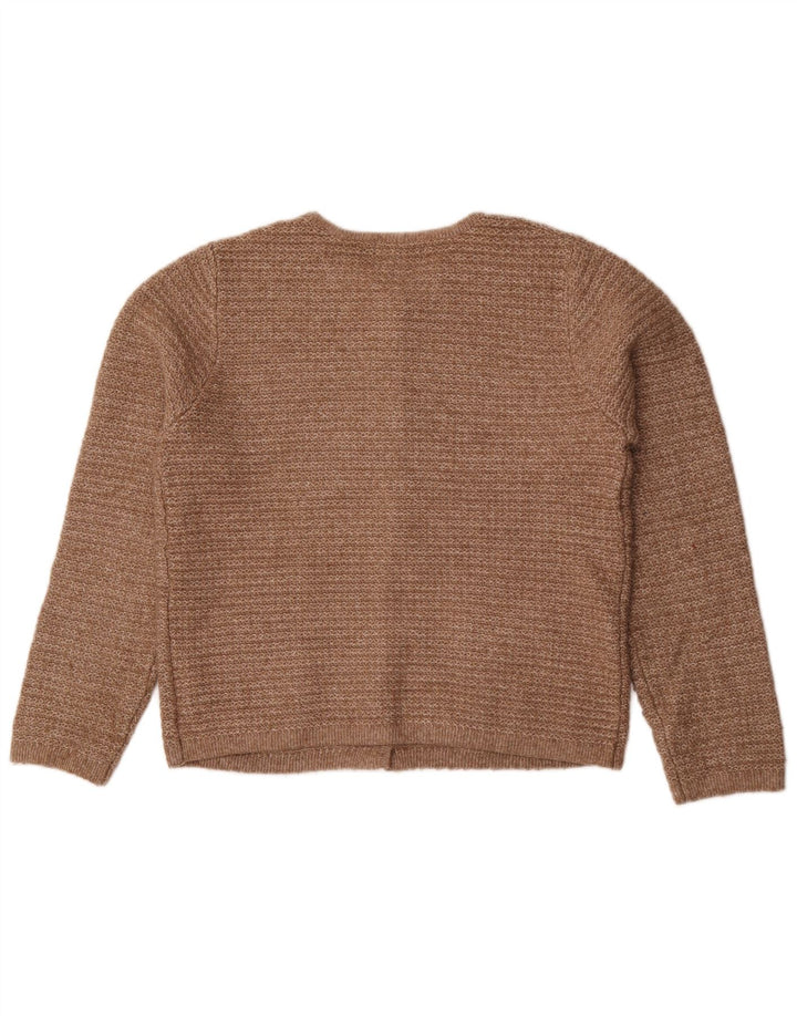 Marks & Spencer Damski sweter kardigan UK 14, średni brązowy poliester
