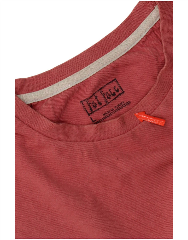 Męski T-shirt z grafiką Fat Face, duży, różowy, bawełniany