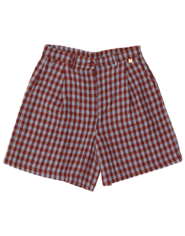 Spodenki damskie w stylu vintage IT 42 Medium W28 Burgundowa pepitka