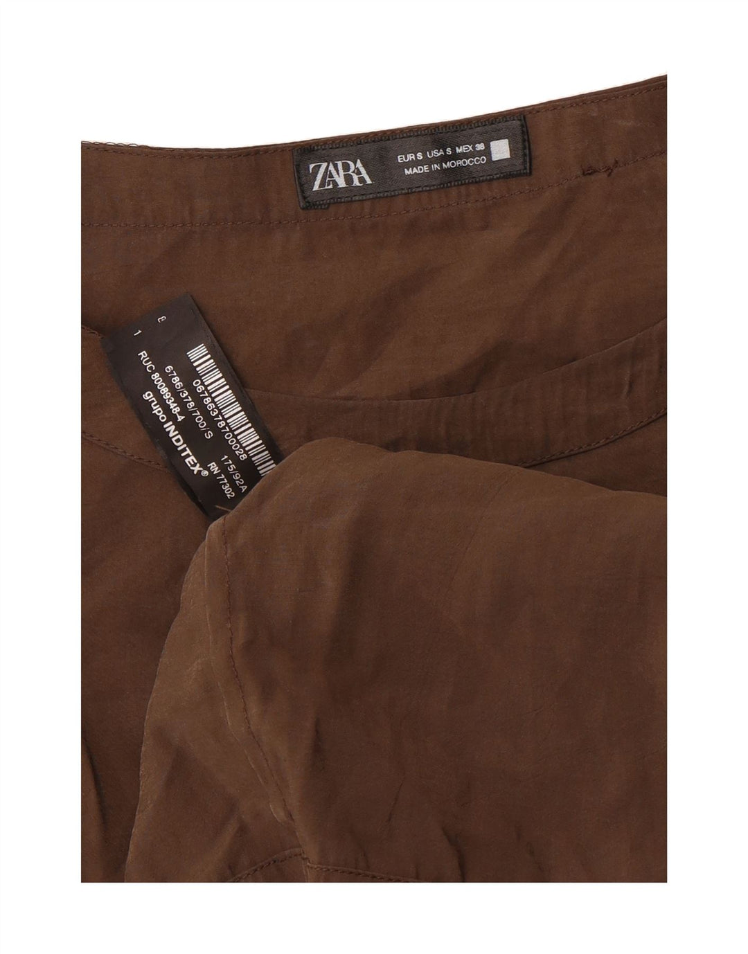 ZARA Womens Oversized Blouse Top UK 10 Small Brown Modal Vintage Zara and Second-Hand Zara from Messina Hembry 