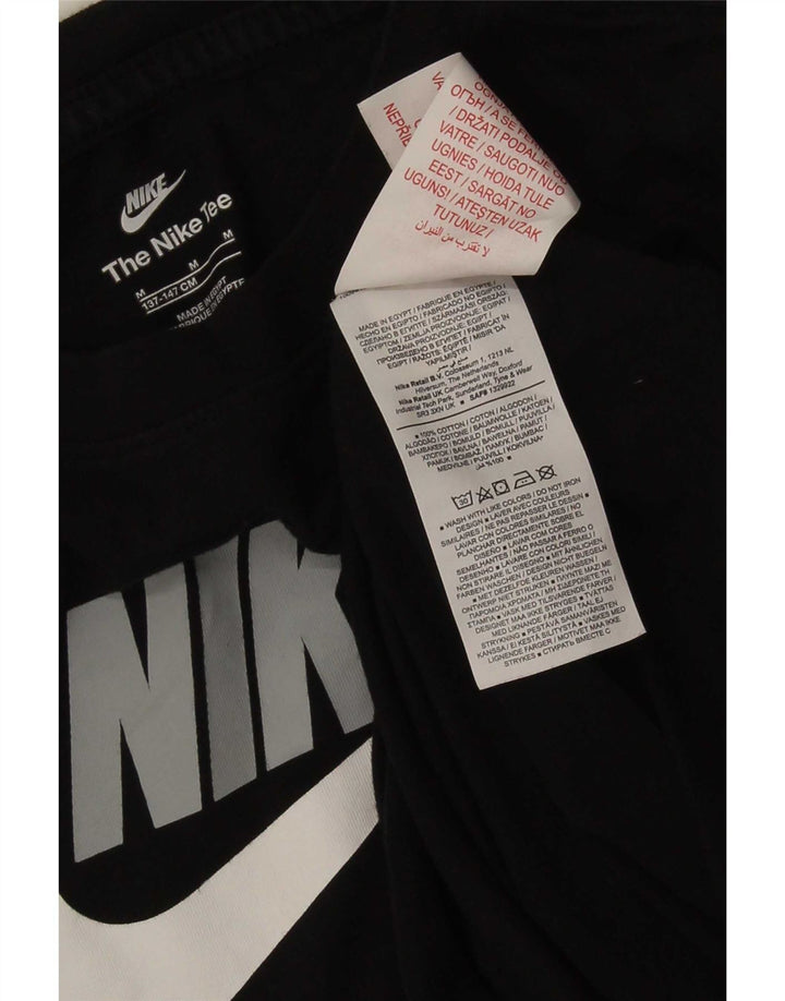Chłopięcy T-shirt z grafiką Nike na 10-11 lat, średni czarny, bawełniany