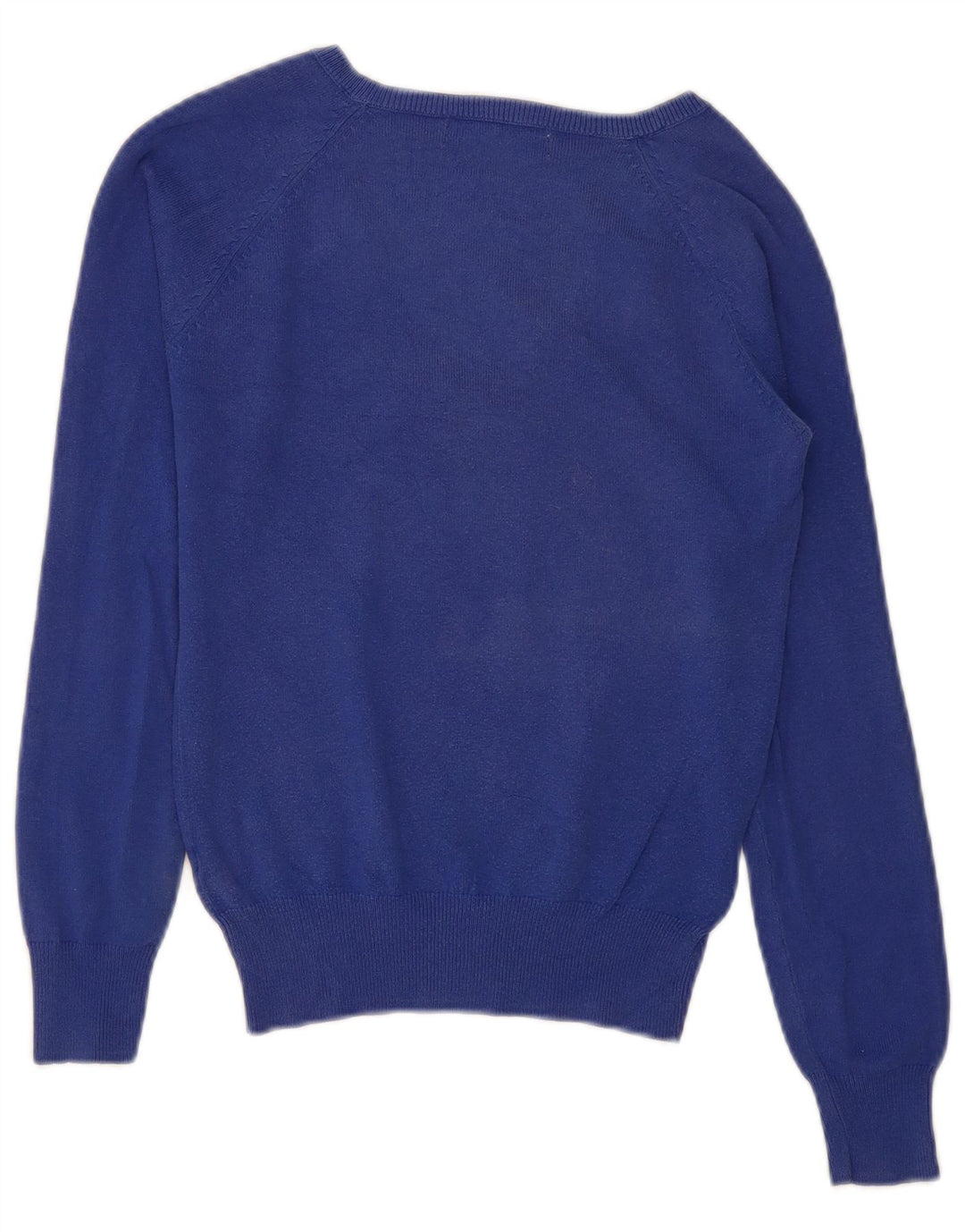 Sweter damski Zara z dekoltem w kształcie litery V, UK 10, mały niebieski