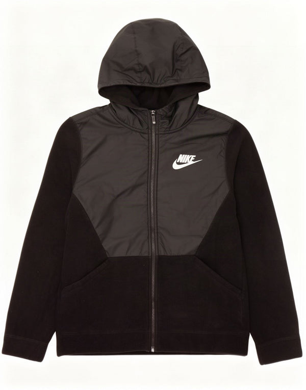 Chłopięca kurtka polarowa z kapturem Nike 13-14 lat XL, czarna, poliestrowa