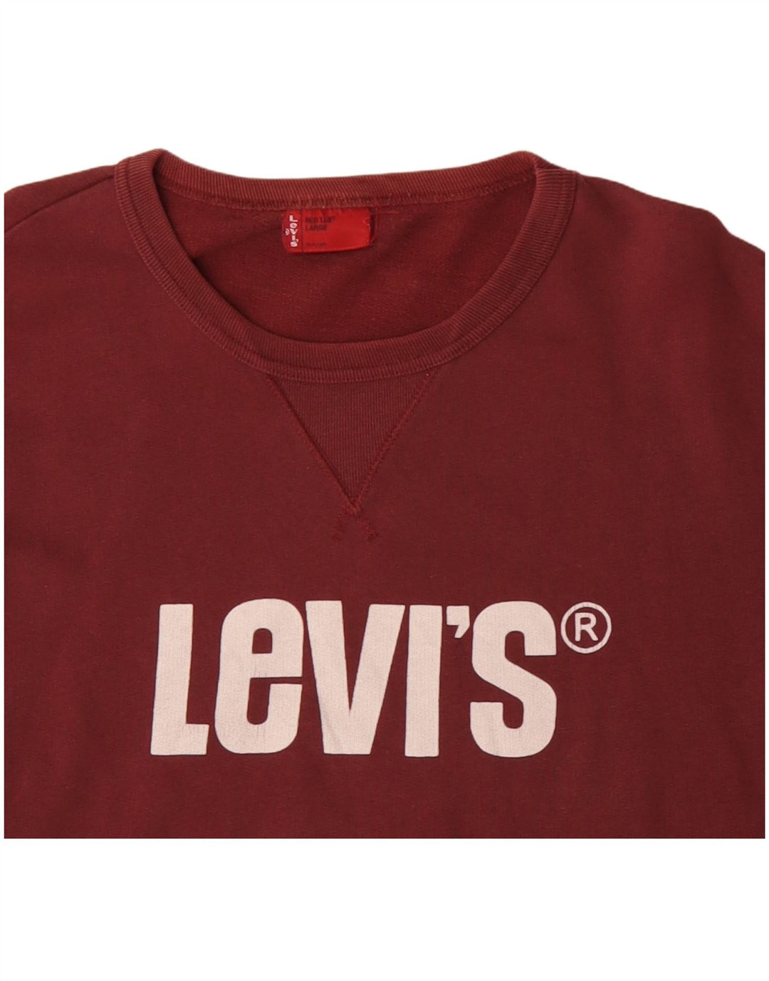 Męski sweter z grafiką Levi's, duży, bordowy, bawełniany