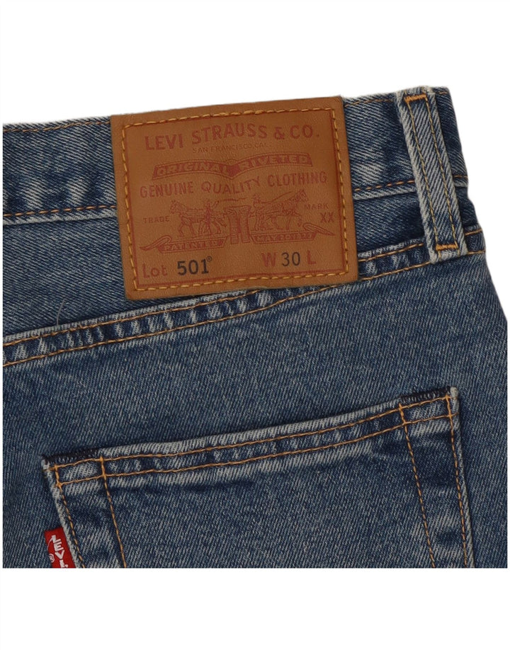 Męskie spodenki jeansowe LEVI'S 501 W30 Średnioniebieskie, bawełniane