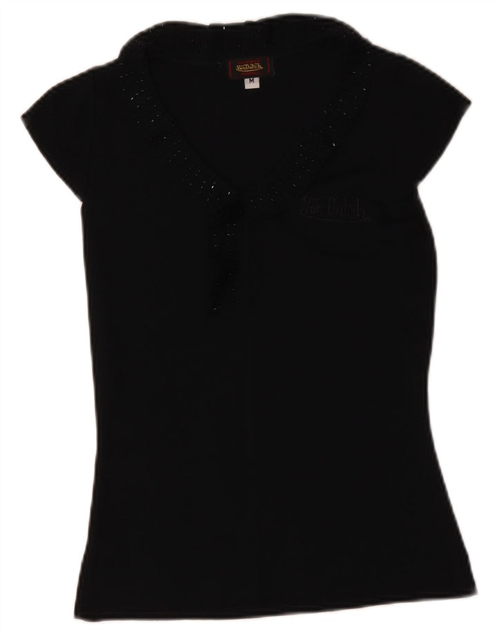 Damska bluzka Von Dutch UK 12 Medium Black z mikrofibry