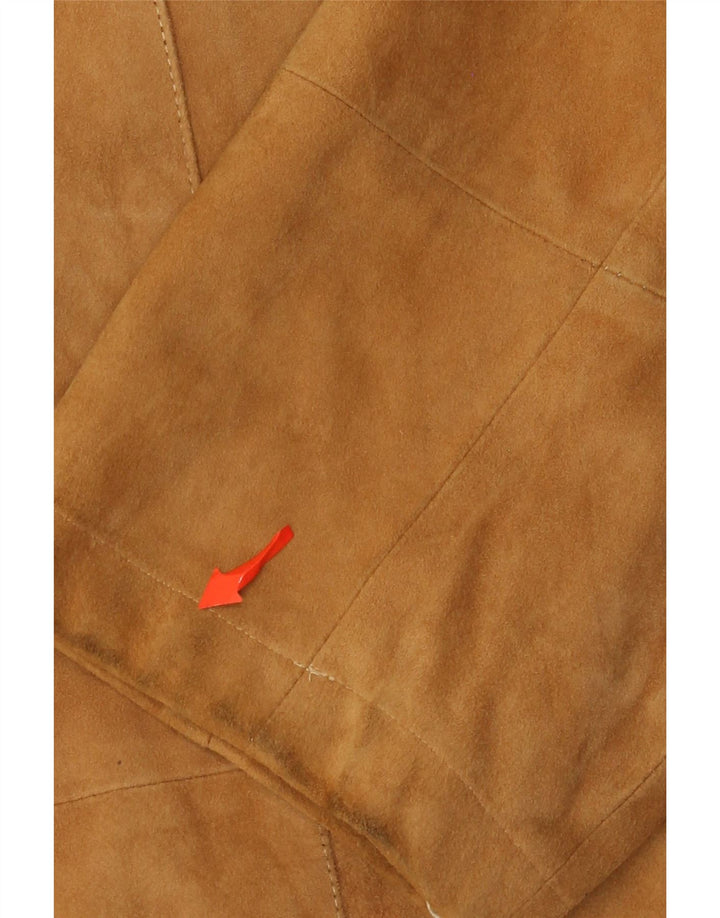 Vintage męska zamszowa kurtka EU 54 2XL beżowa skóra