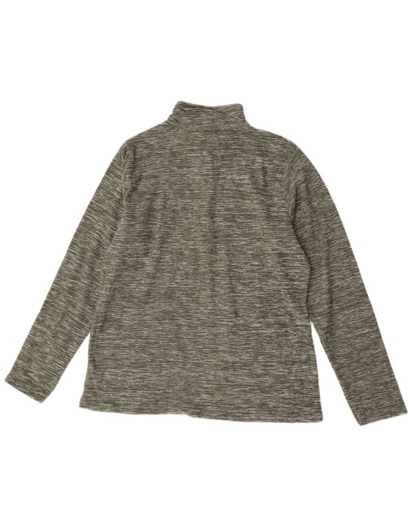 Damski sweter polarowy Mountain Warehouse z zamkiem błyskawicznym, UK 16, duży, khaki, nakrapiany