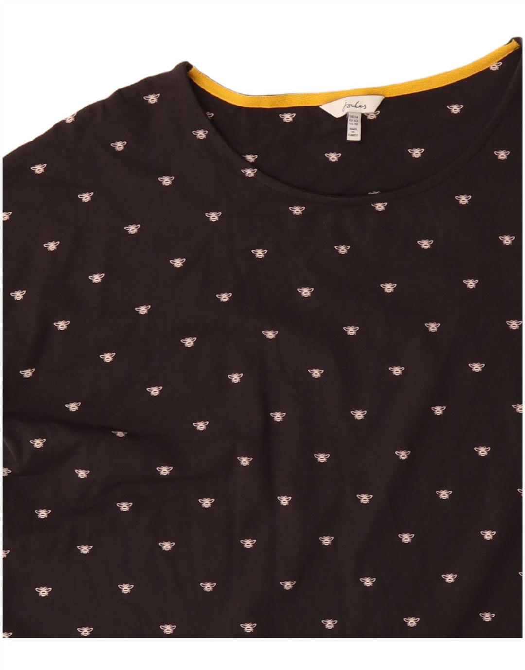 Damska koszulka oversize JOULES z abstrakcyjnym wzorem UK 14, duża czarna