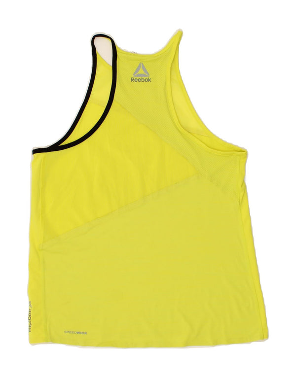 REEBOK Womens Vest Top UK 4/6 XS Yellow