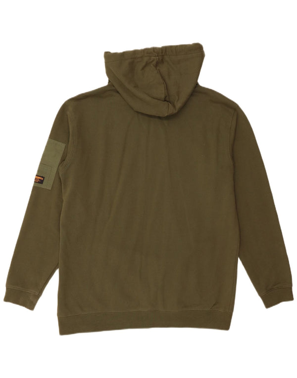 Męski sweter z kapturem Superdry o luźnym kroju, mały, zielony, bawełniany
