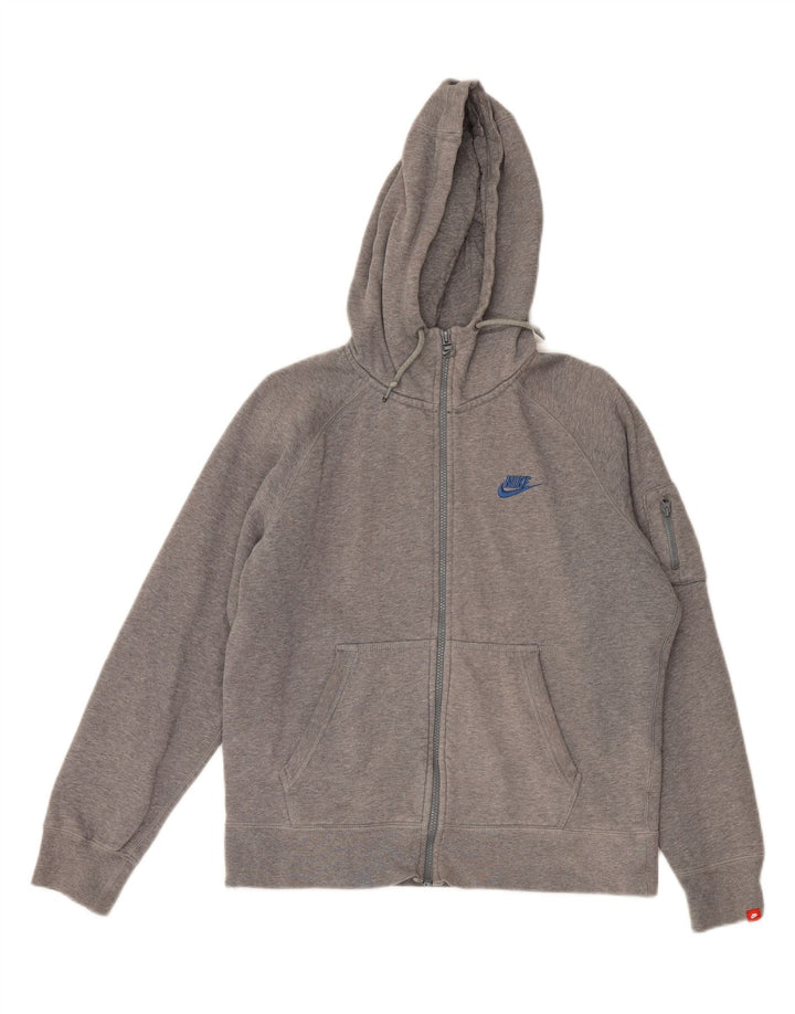 NIKE Mens Zip Hoodie Sweater Medium Grey Cotton Vintage Nike and Second-Hand Nike from Messina Hembry 