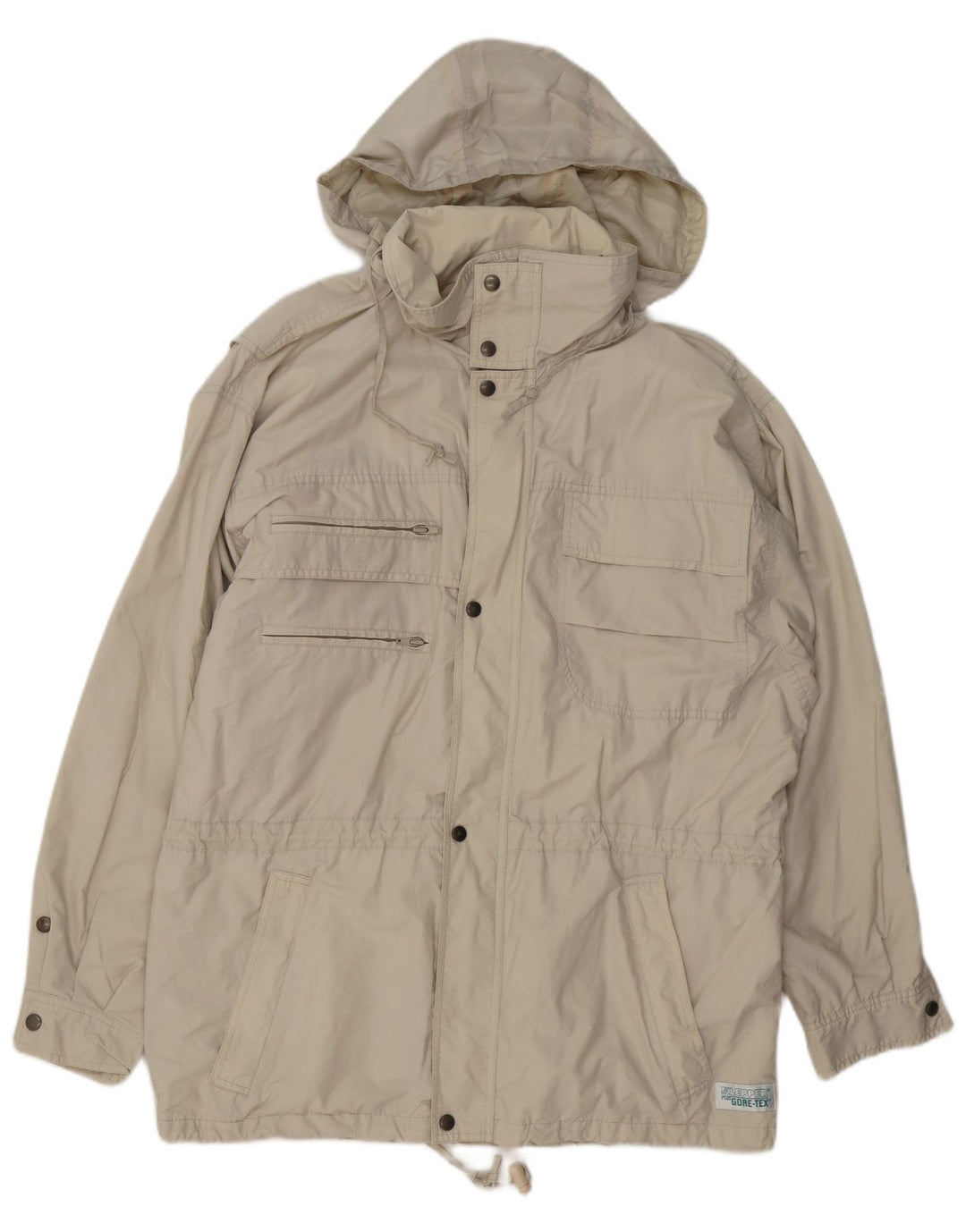 Męska kurtka użytkowa z kapturem Gore-Tex KLEPPER UK 38, średnio beżowa, bawełniana