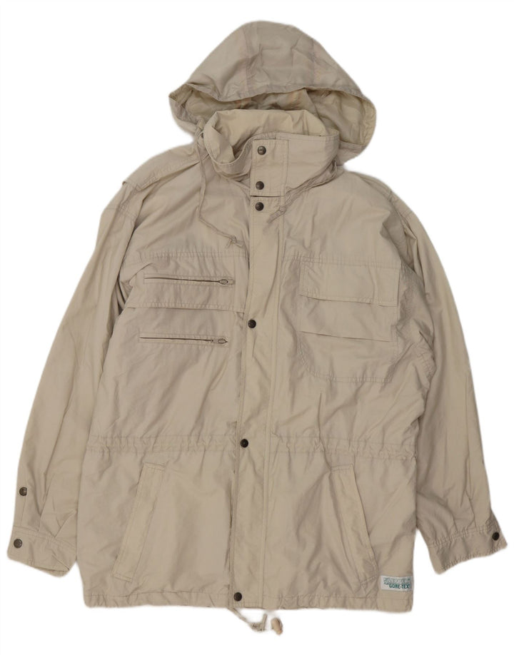 Męska kurtka użytkowa z kapturem Gore-Tex KLEPPER UK 38, średnio beżowa, bawełniana