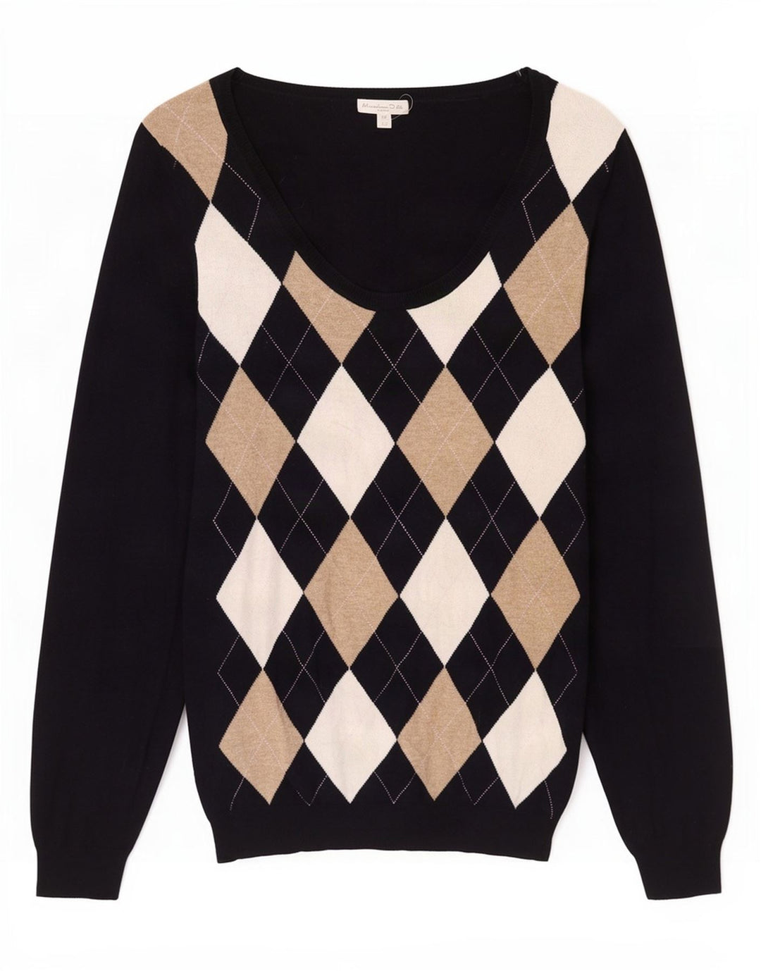 Sweter damski Massimo Dutti z dekoltem w łódkę UK 12, średni granatowy