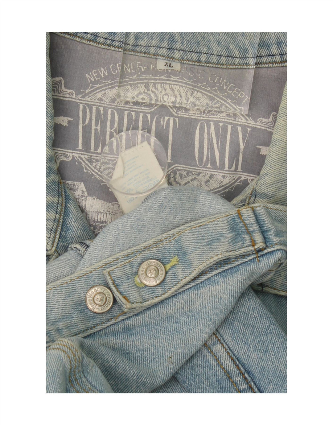 VINTAGE Womens Oversized Denim Jacket UK 18 XL Blue Cotton Vintage Vintage and Second-Hand Vintage from Messina Hembry 