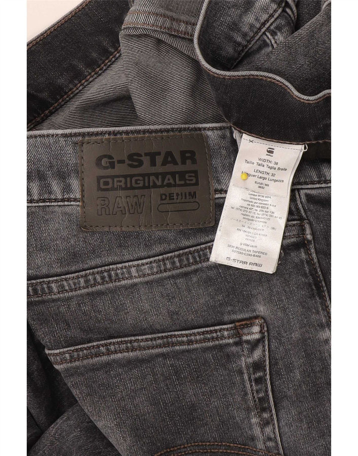 Męskie jeansy zwężane G-Star W38 L32 Szara bawełna
