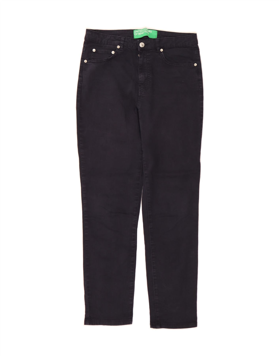 BENETTON Womens Slim Jeans W30 L28 Navy Blue Cotton Vintage Benetton and Second-Hand Benetton from Messina Hembry 