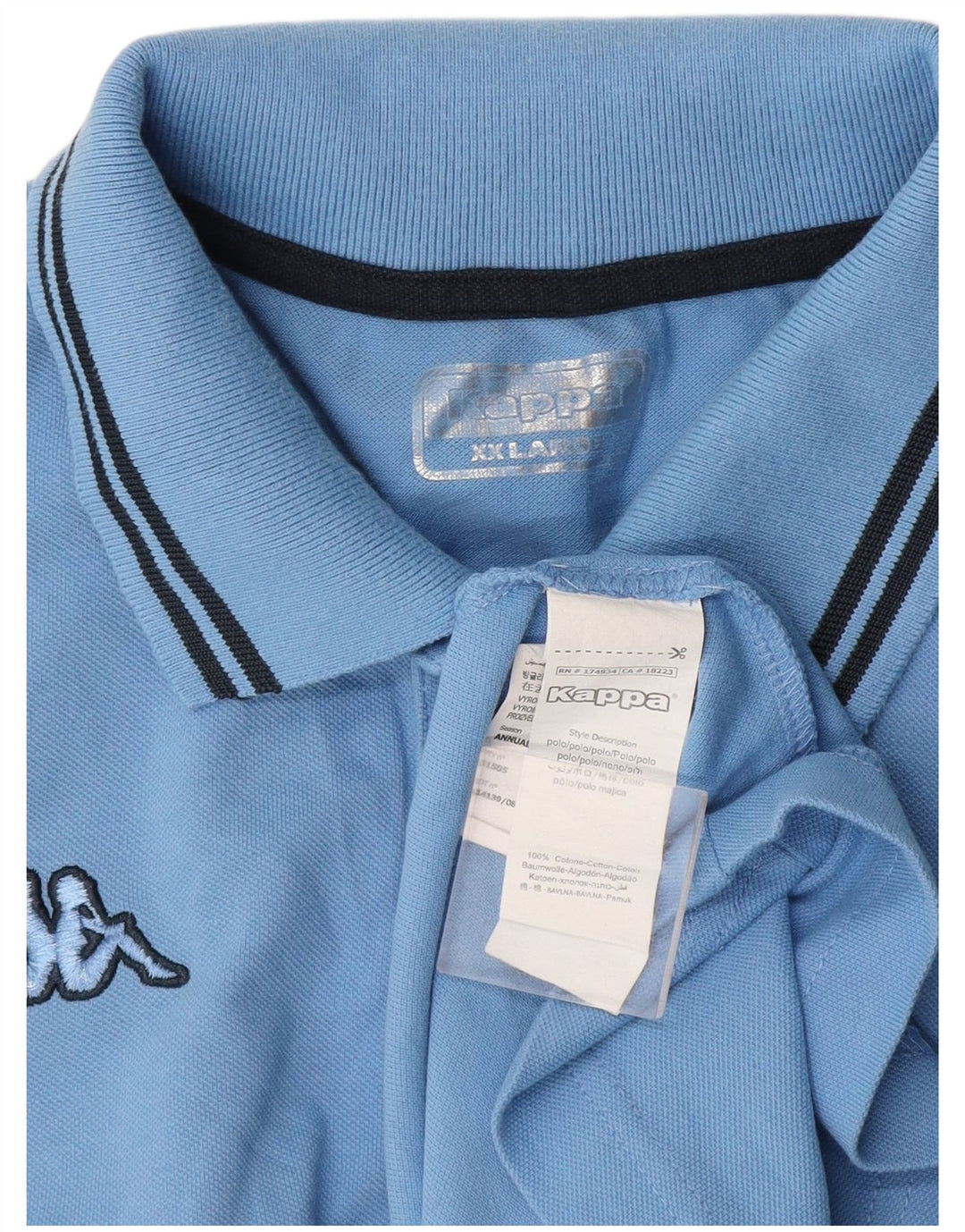 Męska koszulka polo Kappa 2XL, niebieska, bawełniana