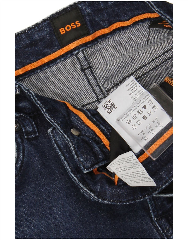 Męskie jeansy slim HUGO BOSS W33 L34 Niebieskie bawełniane