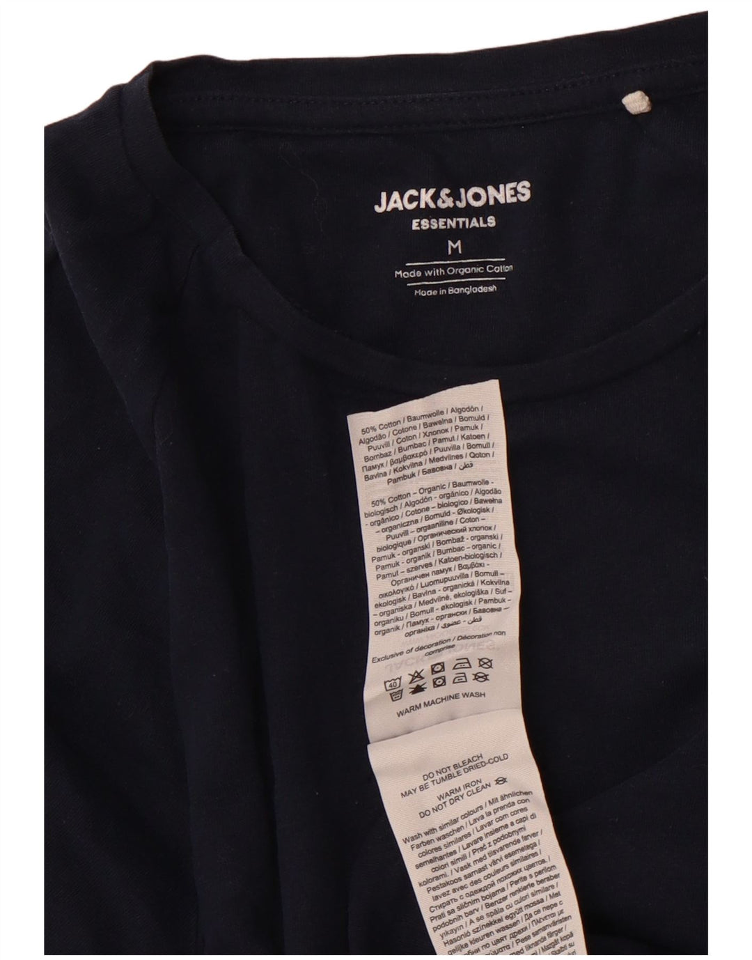 T-shirt męski JACK & JONES, średni, granatowy, bawełniany