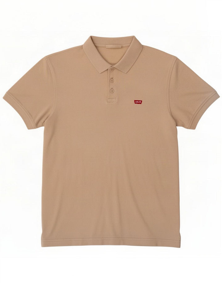 Męska koszulka polo Levi's o standardowym kroju, średnio beżowa, bawełniana