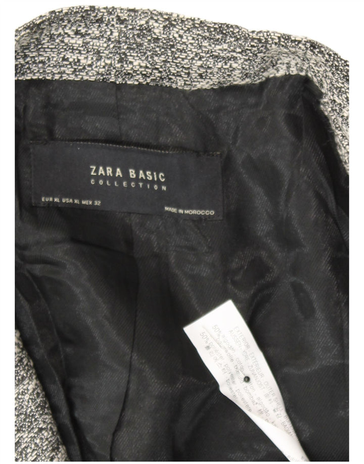 Płaszcz damski Zara UK 18 XL, szara, bawełniana w plamki