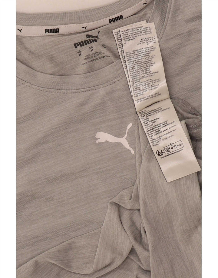 T-shirt męski Puma Top, średni szary, nakrapiany poliester