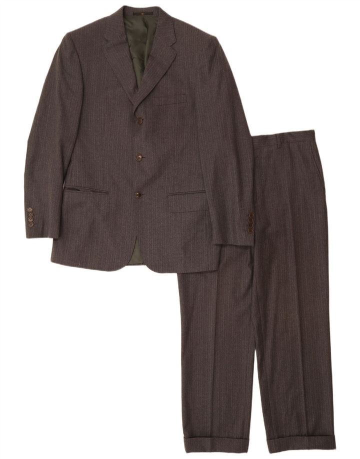 Valentino męski 2-częściowy garnitur z 3 guzikami IT 48 Medium W32 L29 Szary w prążki