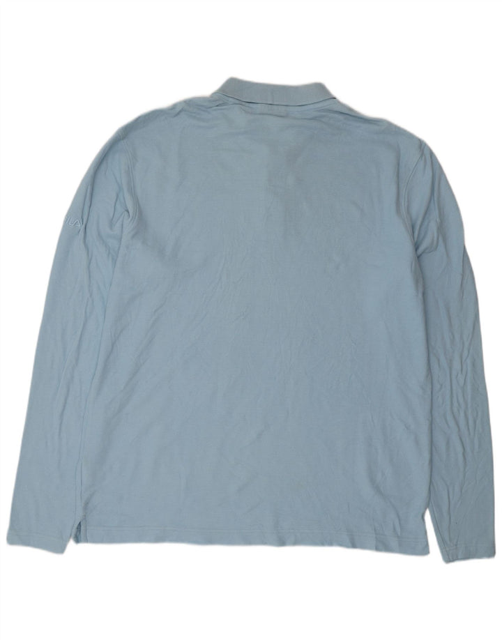 Męska koszulka polo FILA z długim rękawem XL, niebieska, bawełniana