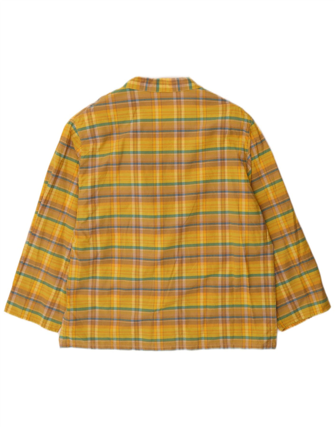 Vintage damska marynarka oversize zapinana na 2 guziki UK 14, średnia żółta kratka