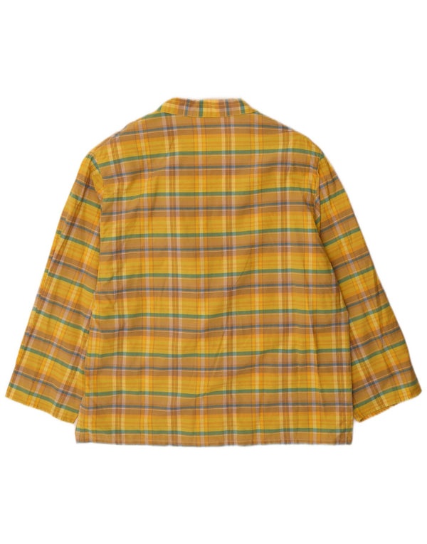 Vintage damska marynarka oversize zapinana na 2 guziki UK 14, średnia żółta kratka