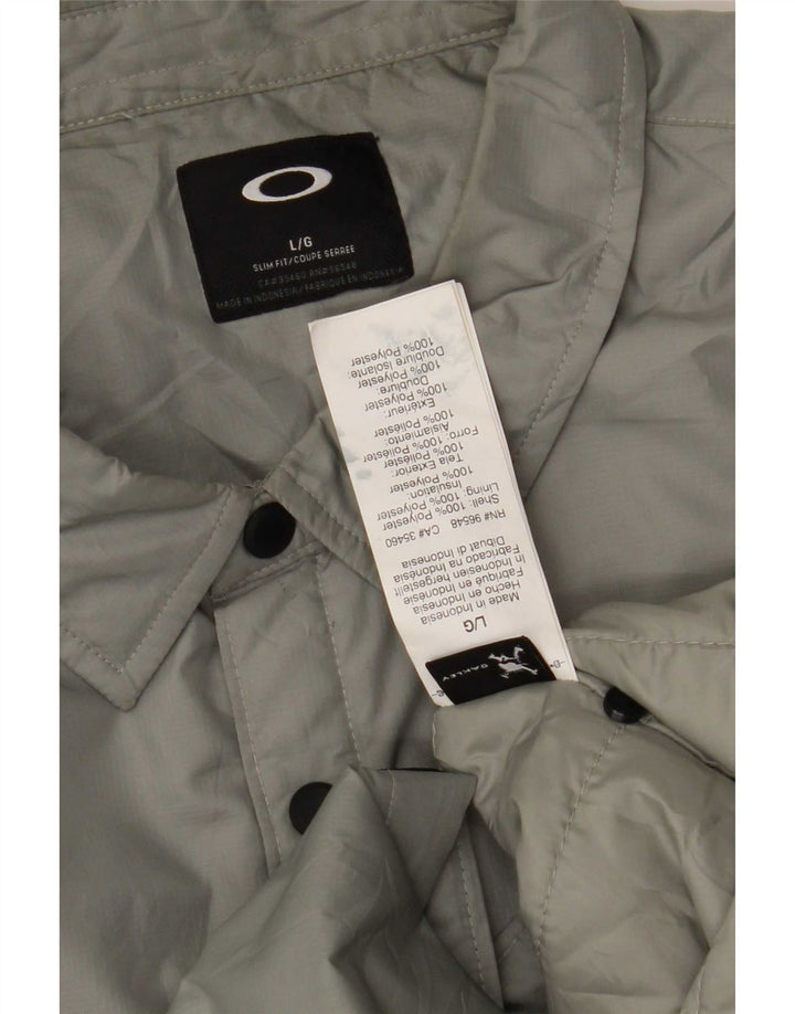 Męska kurtka bomberka Oakley Slim Fit UK 40, duża, szary poliester