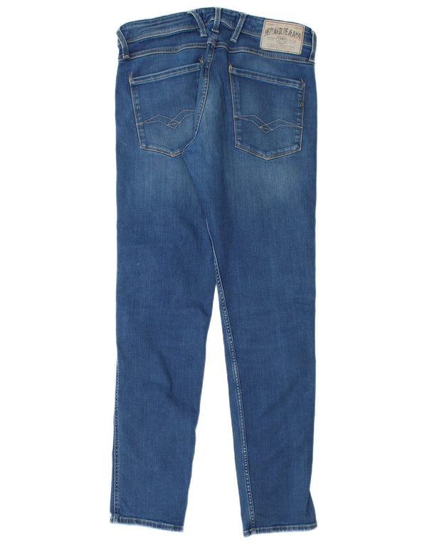 Męskie jeansy slim fit Replay W32 L32 Niebieskie bawełniane