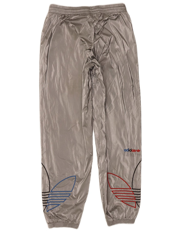 Adidas Mens Graphic Tracksuit Trousers Joggers Medium Silver Polyurethane