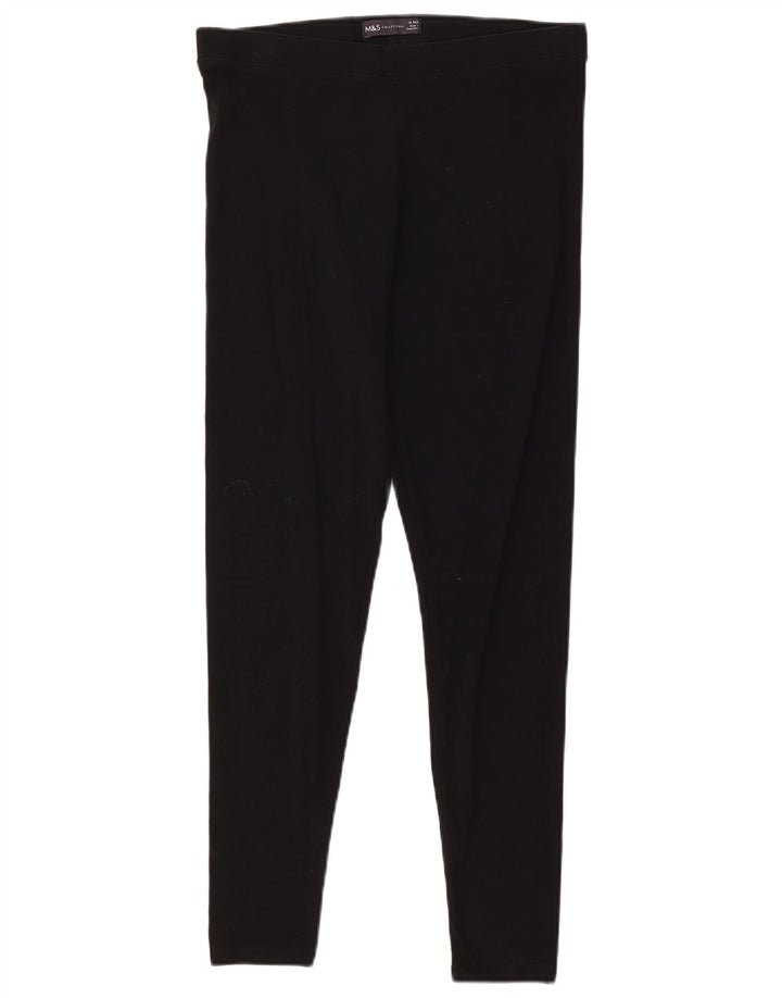 Legginsy damskie Marks & Spencer UK 12, średnie, czarne, bawełniane